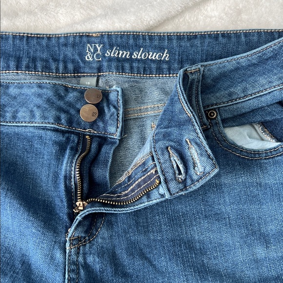 NY&C Slim Slouch Women's Distressed Blue Jeans 18 - Picture 3 of 12